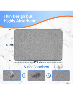 Alfombra de baño antideslizante HOMTEB 43x68.6 cm gris 2