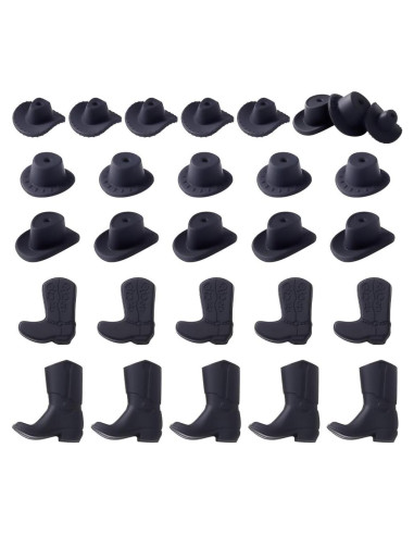 Perlas de Silicona arricraft 26 Pcs Botas y Sombreros Negros