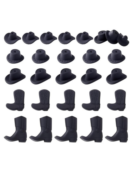 Perlas de Silicona arricraft 26 Pcs Botas y Sombreros Negros