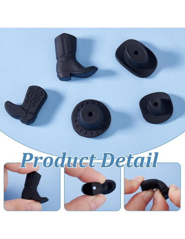Perlas de Silicona arricraft 26 Pcs Botas y Sombreros Negros