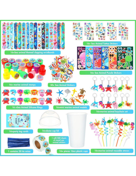 Conjunto de Regalos Oceánicos Poen 212 Piezas para Fiesta