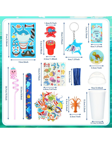 Conjunto de Regalos Oceánicos Poen 212 Piezas para Fiesta