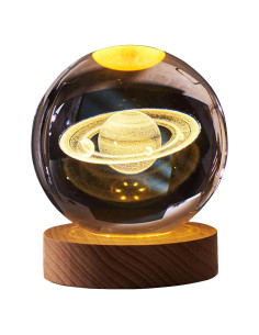 Luz Nocturna 3D Saturno KAZETEC 60mm Decorativa
