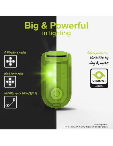 Luz de Seguridad VELMIA para Correr - Paquete de 2, Verde Neón
