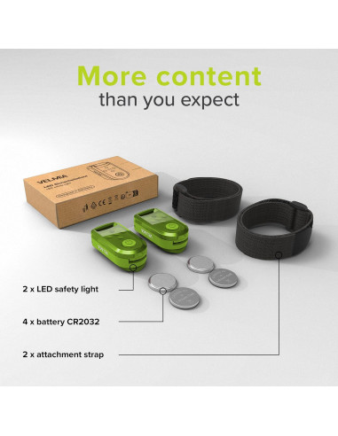 Luz de Seguridad VELMIA para Correr - Paquete de 2, Verde Neón