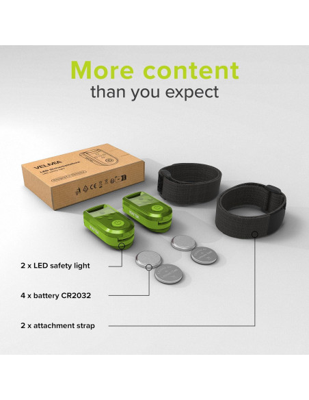 Luz de Seguridad VELMIA para Correr - Paquete de 2, Verde Neón