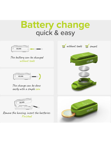 Luz de Seguridad VELMIA para Correr - Paquete de 2, Verde Neón