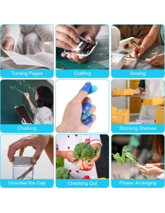 16 Dedales de Silicona Fyntave Antideslizantes Azul Aqua 2