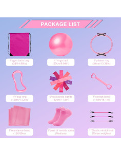 Kit de Pilates Esencial Speciarose 18 Piezas Rosa 2