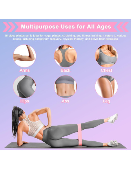 Kit de Pilates Esencial Speciarose 18 Piezas Rosa