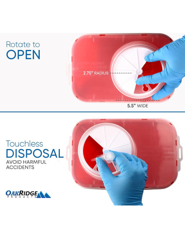 Contenedor de Puntas Oakridge 2 Galones - Paquete de 20 para Desechos Peligrosos