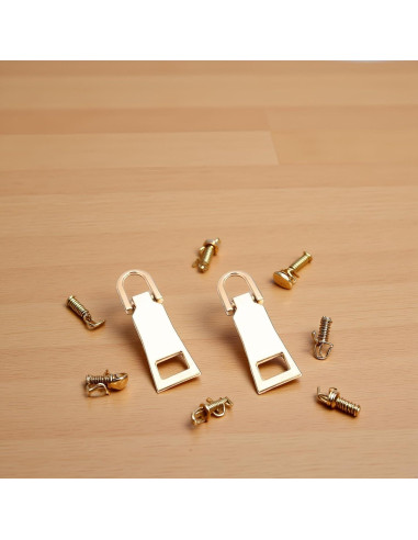 2 Pcs Tirador de Cremallera Dorado Wentoenapp 2.54 cm