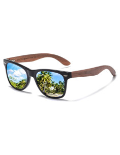 Gafas de sol de madera de nogal UV400 para hombres