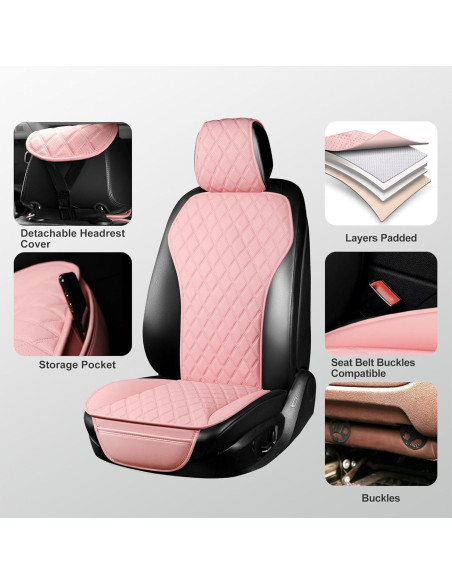 Conjunto de Fundas de Asiento Delantero BaoLL Rosa Universal