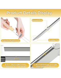 Pinchos de Asar de Acero Inoxidable Lucalda 43 cm - 6 Pcs 2