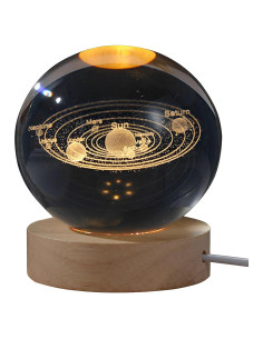 Lámpara de Noche 3D KAZETEC Sistema Solar 80mm USB