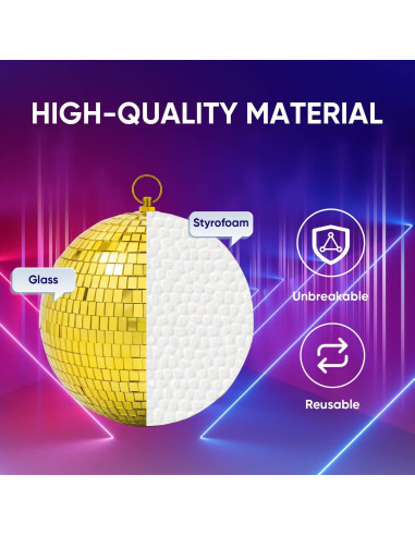 Bola de Disco Espejo Oro 20,32 cm Javik para Fiestas