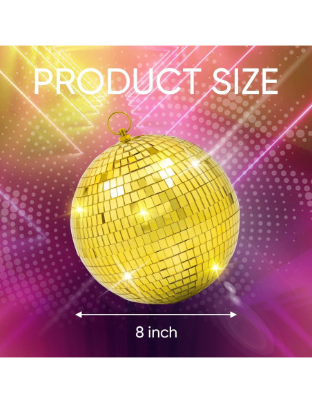 Bola de Disco Espejo Oro 20,32 cm Javik para Fiestas