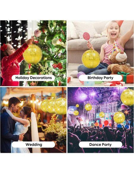 Bola de Disco Espejo Oro 20,32 cm Javik para Fiestas