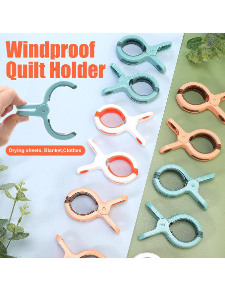 Paquete de 12 Clips para Toallas de Playa Yihurlm - Alta Resistencia