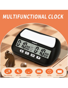 Temporizador Digital de Ajedrez Feiyasi con 4 Modos y Pilas AA 2