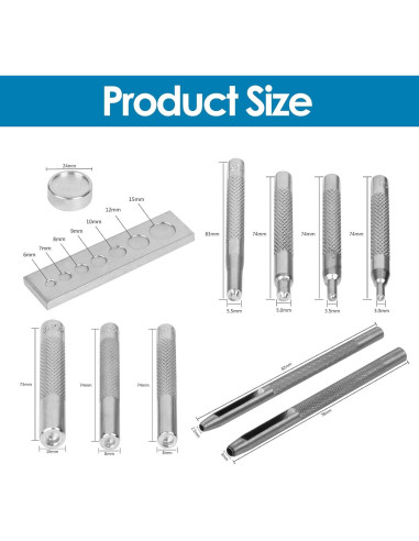 Juego de Herramientas para Broches de Cuero GLOGLOW 11 Piezas