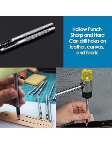 Juego de Herramientas para Broches de Cuero GLOGLOW 11 Piezas