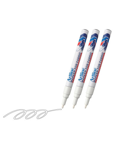 Marcador para Tela Artline EKC-1 Blanco - Paquete de 3