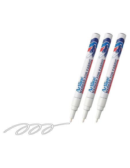 Marcador para Tela Artline EKC-1 Blanco - Paquete de 3
