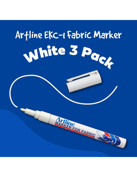Marcador para Tela Artline EKC-1 Blanco - Paquete de 3