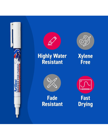 Marcador para Tela Artline EKC-1 Blanco - Paquete de 3