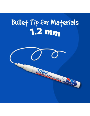 Marcador para Tela Artline EKC-1 Blanco - Paquete de 3