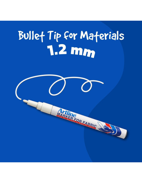 Marcador para Tela Artline EKC-1 Blanco - Paquete de 3