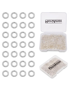 1000 Anillas de Salto Abiertas Plata 925 MICROAMOY 4x0.7mm