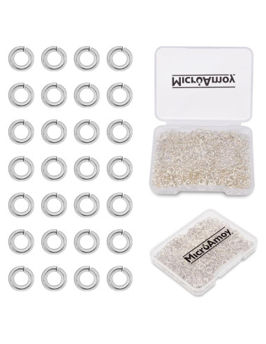 1000 Anillas de Salto Abiertas Plata 925 MICROAMOY 4x0.7mm