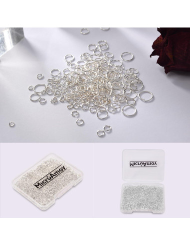 1000 Anillas de Salto Abiertas Plata 925 MICROAMOY 4x0.7mm