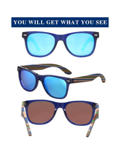 Gafas de sol de madera DUCO polarizadas UV400 para hombres 2