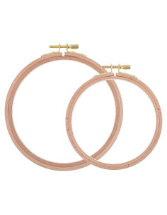 Aros de Bordado de Madera de Haya 2 Pcs 16.5cm y 13.3cm