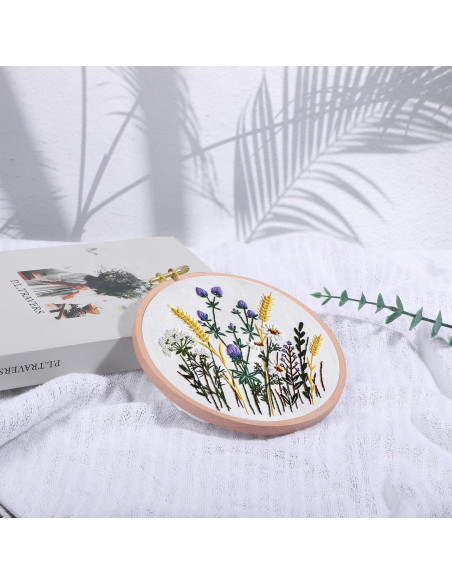 Aros de Bordado de Madera de Haya 2 Pcs 16.5cm y 13.3cm