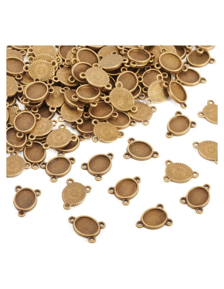 Conectores Ovalados de Cabochón Craftdady 100 Piezas 15x12mm