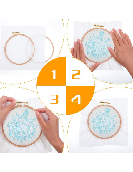 Aros de Bordado de Madera de Haya 2 Pcs 16.5cm y 13.3cm