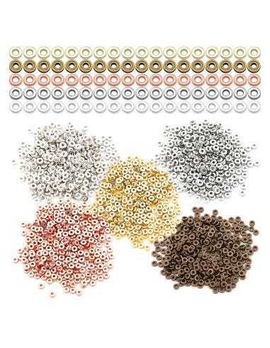 1000 Piezas Espaciadores Redondos Planos Oubaka para Joyería DIY