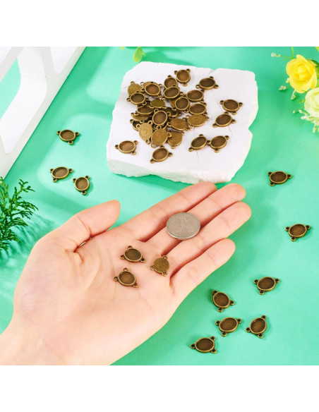 Conectores Ovalados de Cabochón Craftdady 100 Piezas 15x12mm