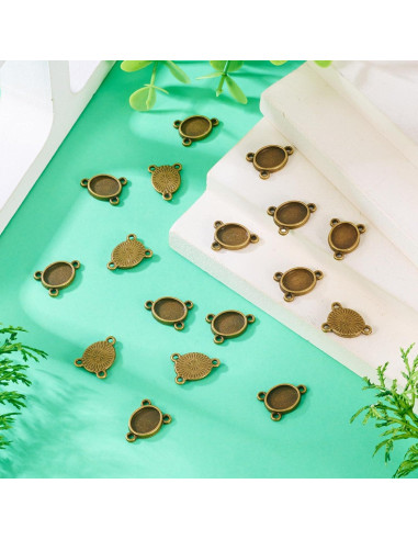 Conectores Ovalados de Cabochón Craftdady 100 Piezas 15x12mm