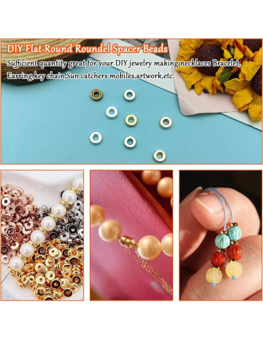 1000 Piezas Espaciadores Redondos Planos Oubaka para Joyería DIY