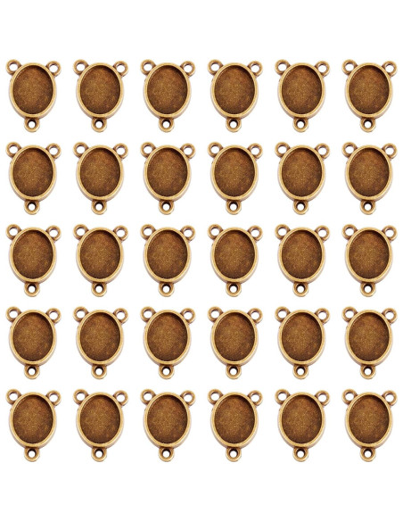 Conectores Ovalados de Cabochón Craftdady 100 Piezas 15x12mm