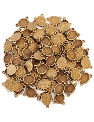 Conectores Ovalados de Cabochón Craftdady 100 Piezas 15x12mm