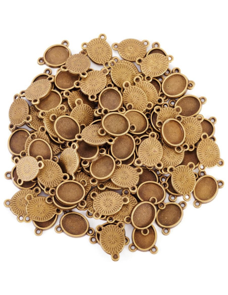 Conectores Ovalados de Cabochón Craftdady 100 Piezas 15x12mm