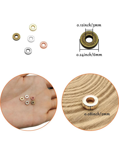 1000 Piezas Espaciadores Redondos Planos Oubaka para Joyería DIY