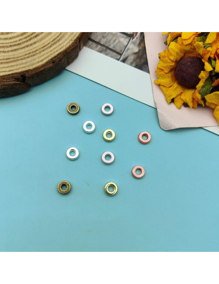 1000 Piezas Espaciadores Redondos Planos Oubaka para Joyería DIY